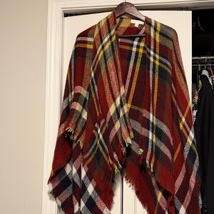 NanaMacs Multicolor Plaid Poncho